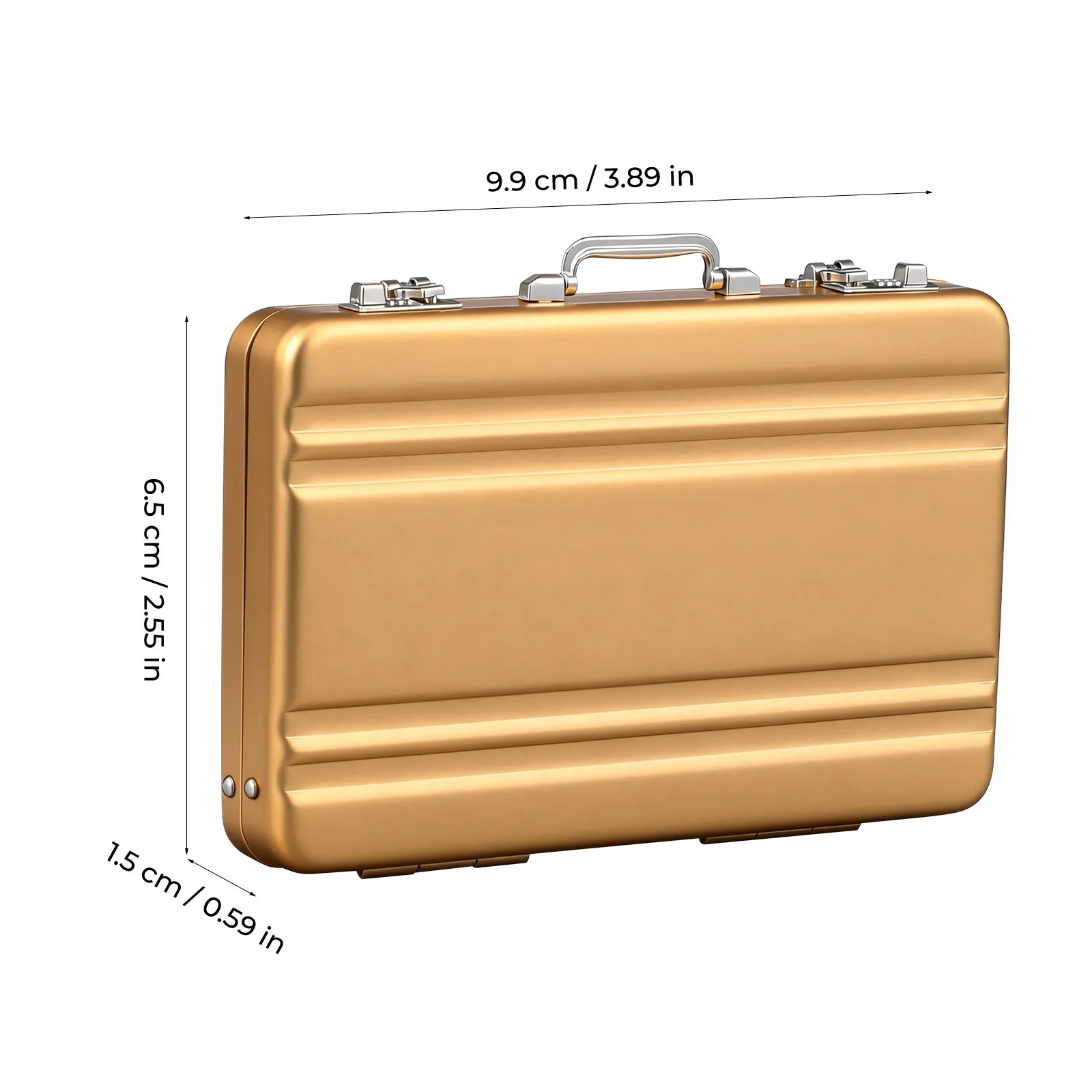 Business Cards Box Metal Aluminum Card Holder Secure Snap Closure Large Capacity Desktop Card Organizer Visiting Cards Case