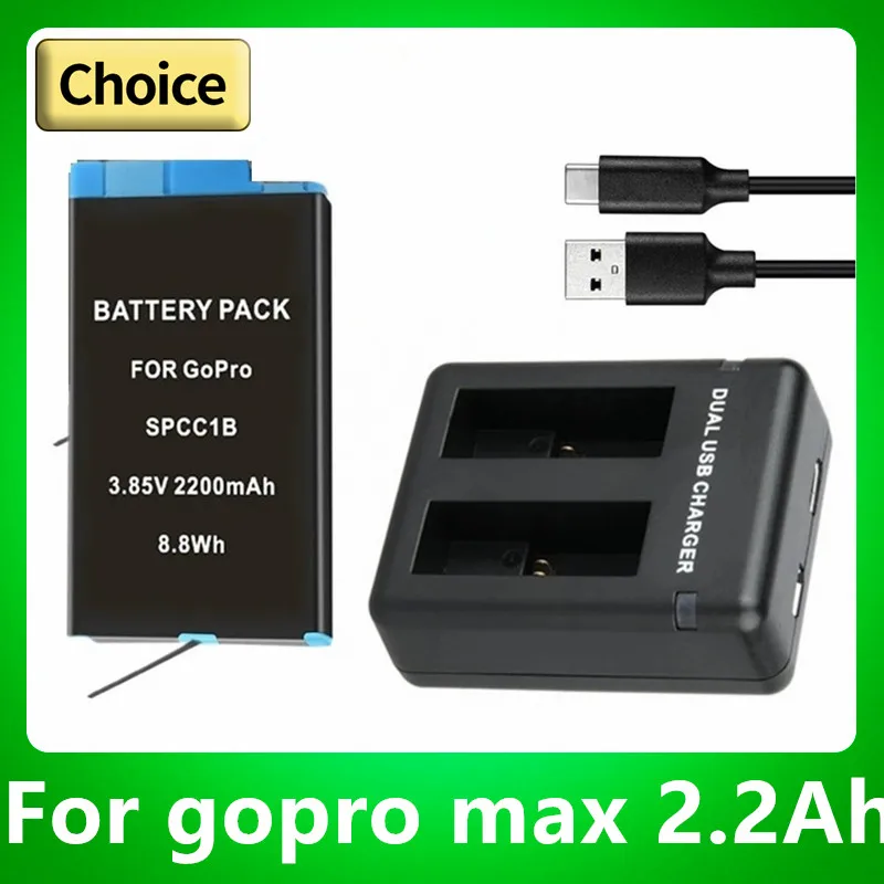 Rechargeable battery For GOPRO MAX Battery 2200mah Full Decoding Battery Sports Camera Accessories