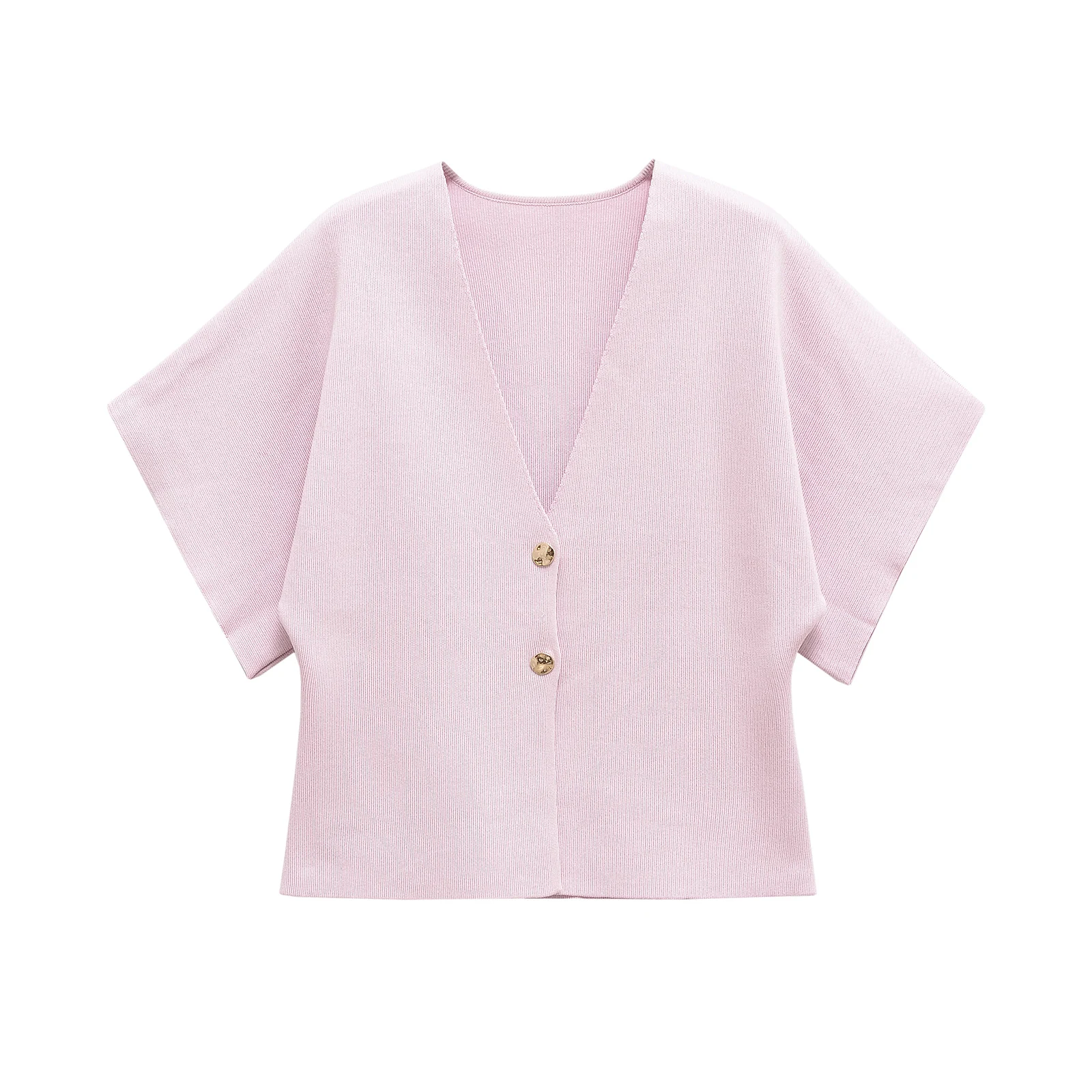 2025 Estate Autunno Donna Gilet lavorato a maglia Nuovo scollo a V Manica corta Cardigan lavorato a maglia Donna monopetto Vita alta Slim Top