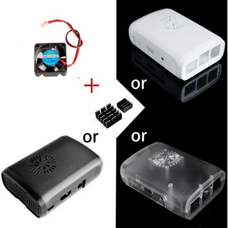 Raspberry Pi 3, carcasa de ABS con módulo de ventilador, Raspberry Pi 2 y Raspberry Pi Modelo B plus 2 disipadores de calor de aluminio puro, novedad