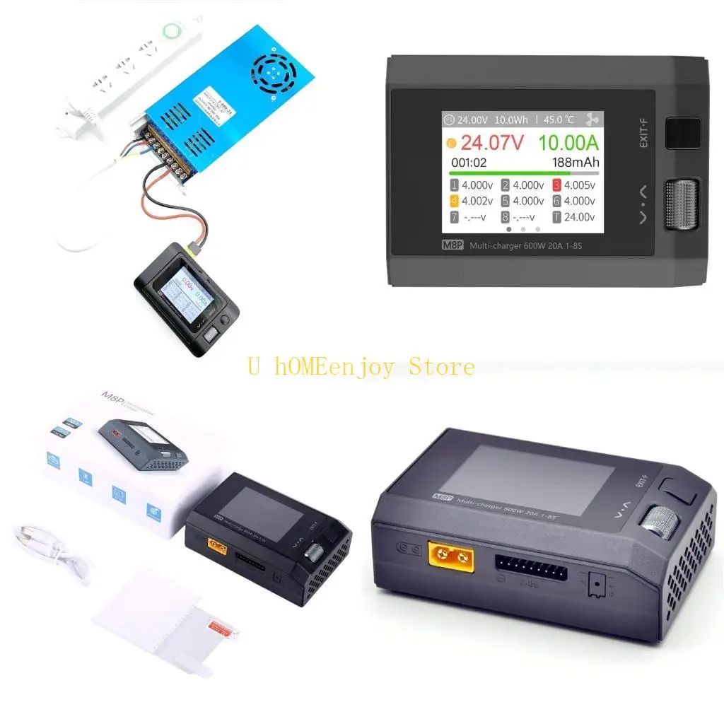 

B0KF Цветной ЖК-тестер батареи 1-8S Lipo Balance Разрядник Инструмент для обслуживания