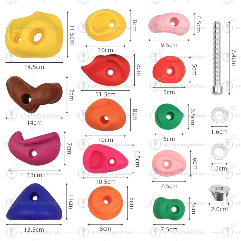 Outdoor & Indoor Climbing Holds, Thickened Single-Hole Rock Climbing Stones for Kindergarten Playground