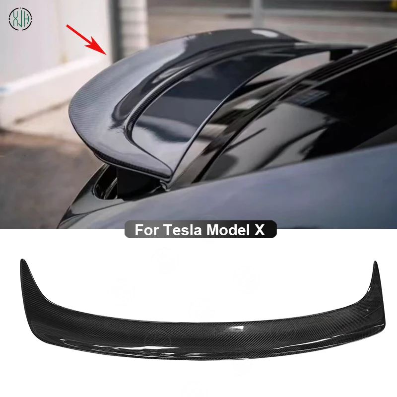 

For Tesla Model X 2016 - 2020 Carbon Fiber Car Rear Trunk Spoiler Rear Wing Tail Wing Parts Upgrade Body kit