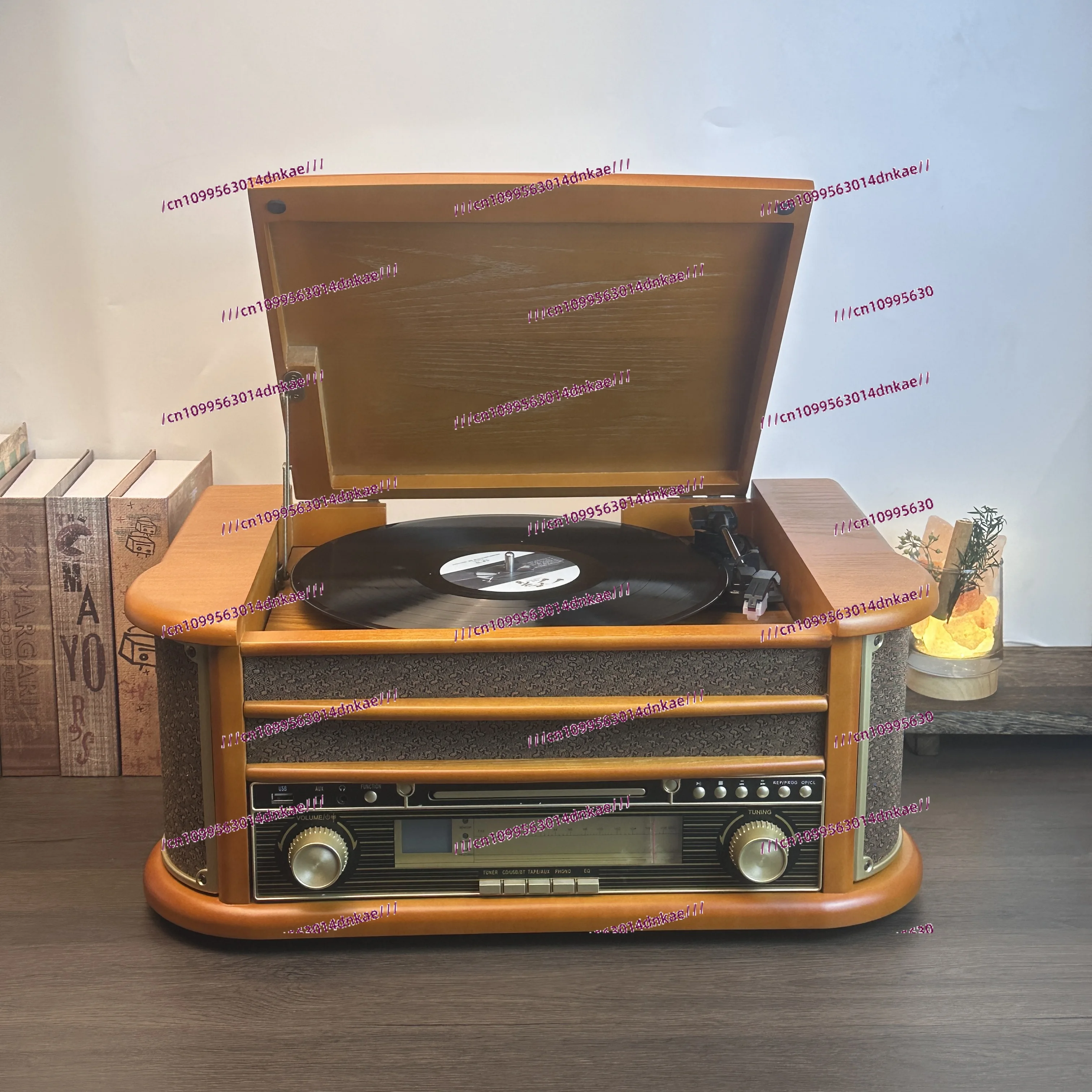 Classic Retro Vinyl Record Player Nostalgic Record Player CD Tape Recording Multi-function Machine Bluetooth Speaker