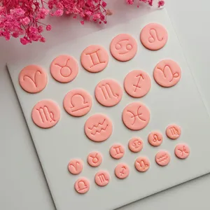 قوالب قطع طين البوليمر لأقراط قلادة DIY ، سلسلة كوكبة ، ليو ، ميزان ، حوض السمك ، الأسماك ، برج الحمل ، ختم الخط أعلى 12 مبيعات الراتنج قالب سكين مقبض - No10