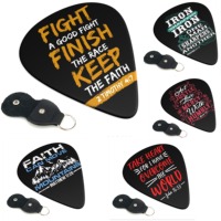 6packs Original Sound Guitar Picks, Double-sided Printed Folk Picks, Ukulele Finger Shrapnel, Guitar Picks With Holster Storage