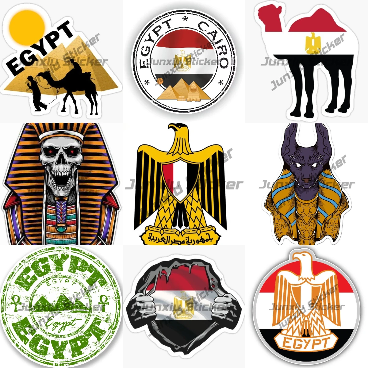 

Cairo Egypt Map Seal Flag Vinyl Sticker Egyptian Africa Travel Adventure World Location Country Decal Stickers on Car Exterior