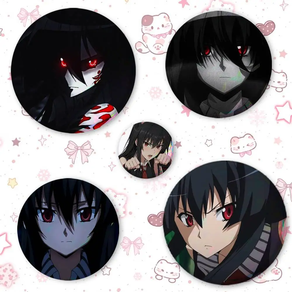 Akame- Ga Ki-ll Creative Round Button Pins Badge Set Cartoon Anime Movie Music Pattern Brooches For Bags Jackets