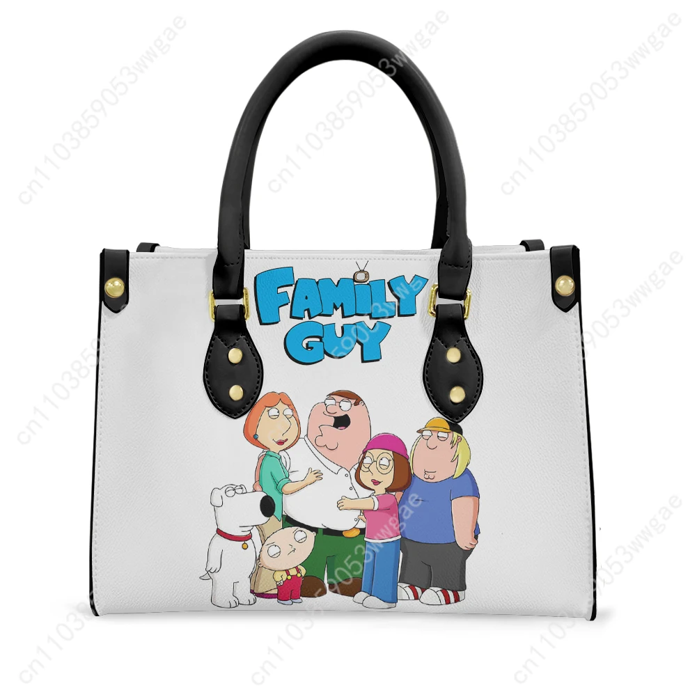 Family Guy Tote Bags Purse Women Man Fashion Personalized Text Image PU Leather Customized Handbags Commuter Shopping Gift Bags