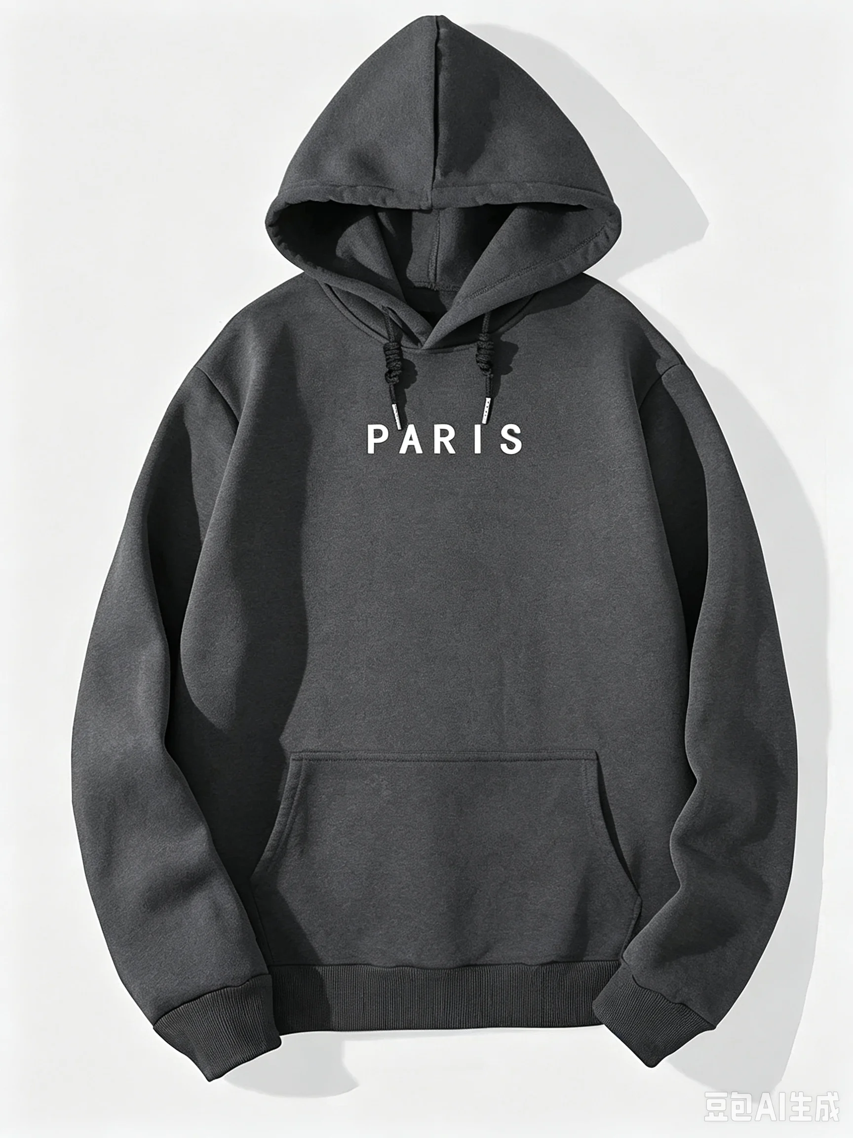 Sudadera con Capucha para Hombre de Estilo Clásico Parisino con Estampado de una SolaLetra, Cálida  alaModaparaOtoño e Invierno.