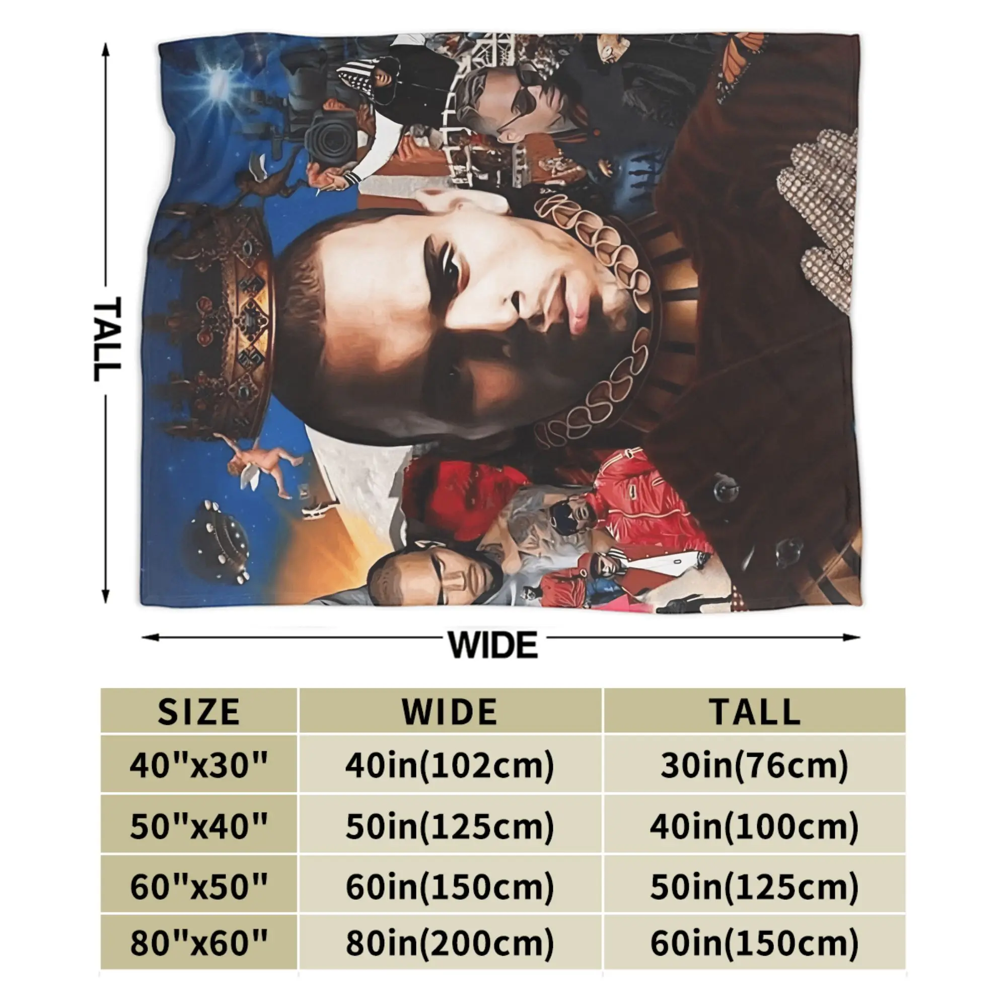 بطانيات كريس براون بطانية رمي دافئة عالية الجودة للشتاء ديكور خارجي للشارع مفرش سرير #6