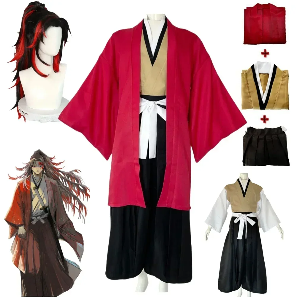 Halloween Party Kimono Anime Tsugikuni Yoriichi Cosplay Costume Wig Halloween Party Kimono