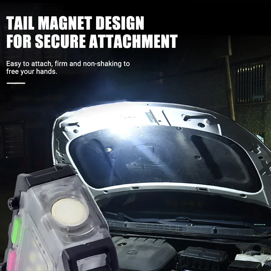 Multifunctional Pocket Torch Light Magnetic Flashlight Super Bright LED Powerful Linterna COB LED EDC Mini Keychain Flashlight