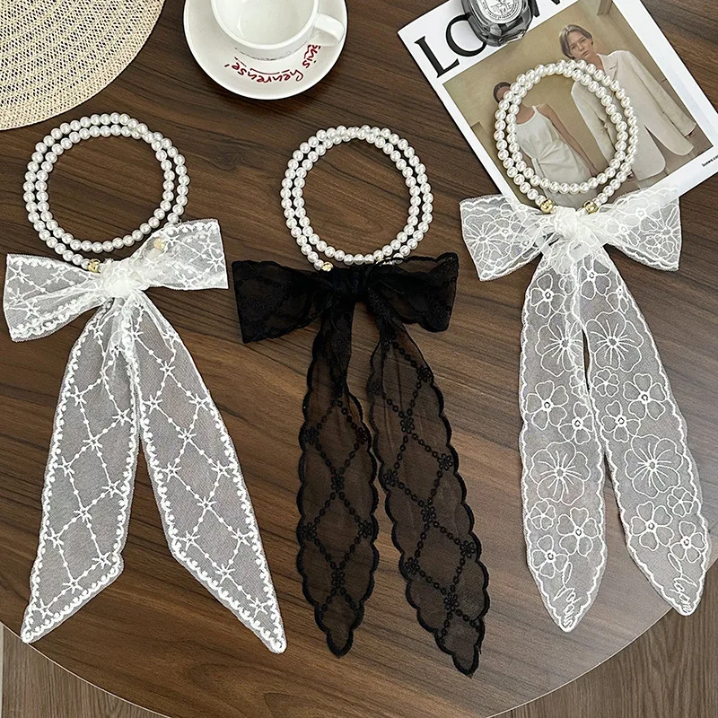 

Комплект: жемчужное колье-чокер и кружевной шарф, универсальная французская повязка для волос и поясная цепочка, съемная лента-повязка на голову, элегантный аксессуар