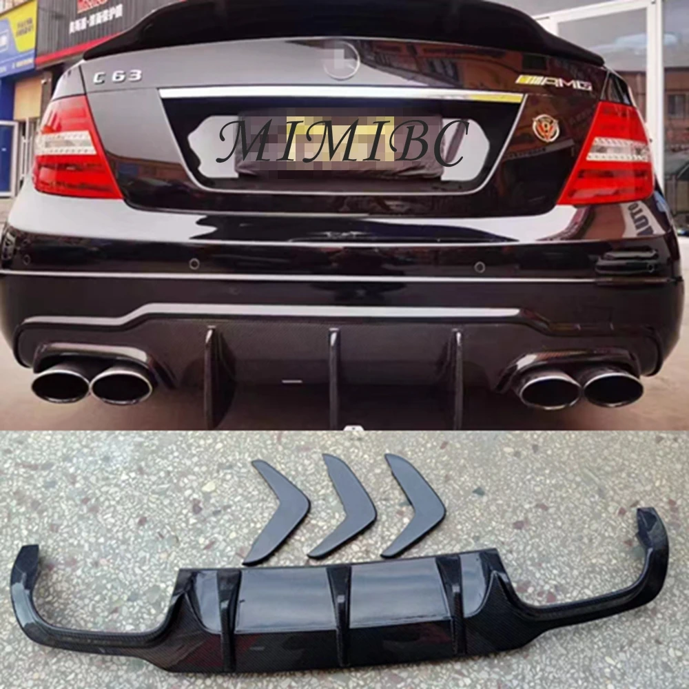 

For Mercedes-Benz C-Class W204 C63 AMG 4-Door 2007-2011 2014 Facelift Styling Carbon Fiber Car Rear Bumper Lip Diffuser