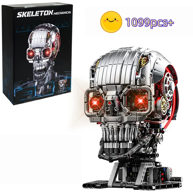 

2025 New MOC building block skull mechanical assembly toy DIY model ornament for boys Kids, Christmas Birthday Gifts Toys