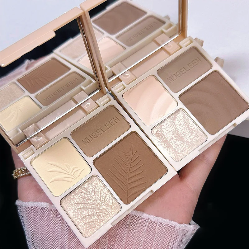 Highlight Repair Matte Fine Glitter Comprehensive Four-color Palette Silhouette Nose Shadow Makeup Palettes Face Brightening