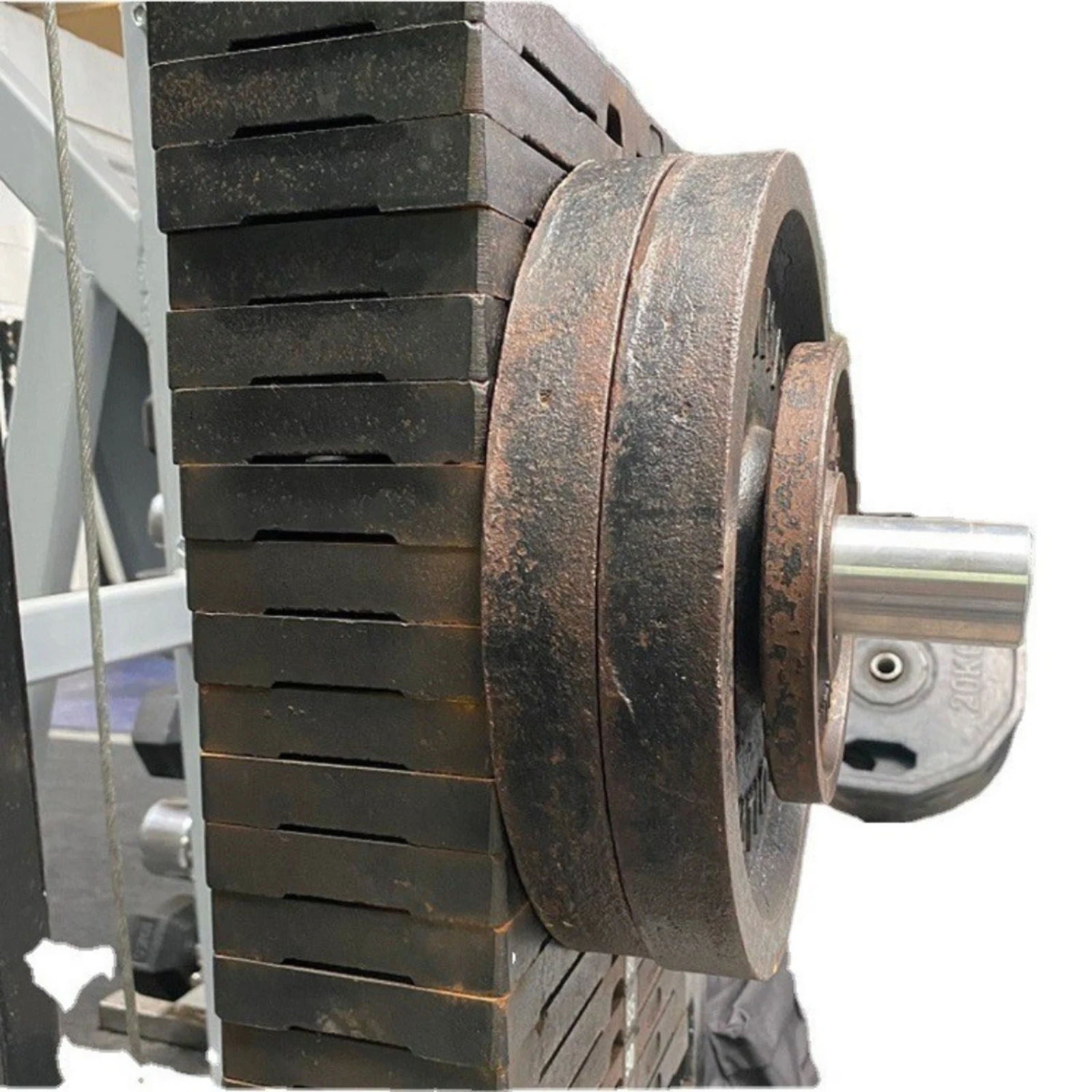Picture 5: Plate Loading Rod with Locking Pin Long-Lasting Weight Plate Holder Loading Pin Universal Gym Attachment Space-Saving