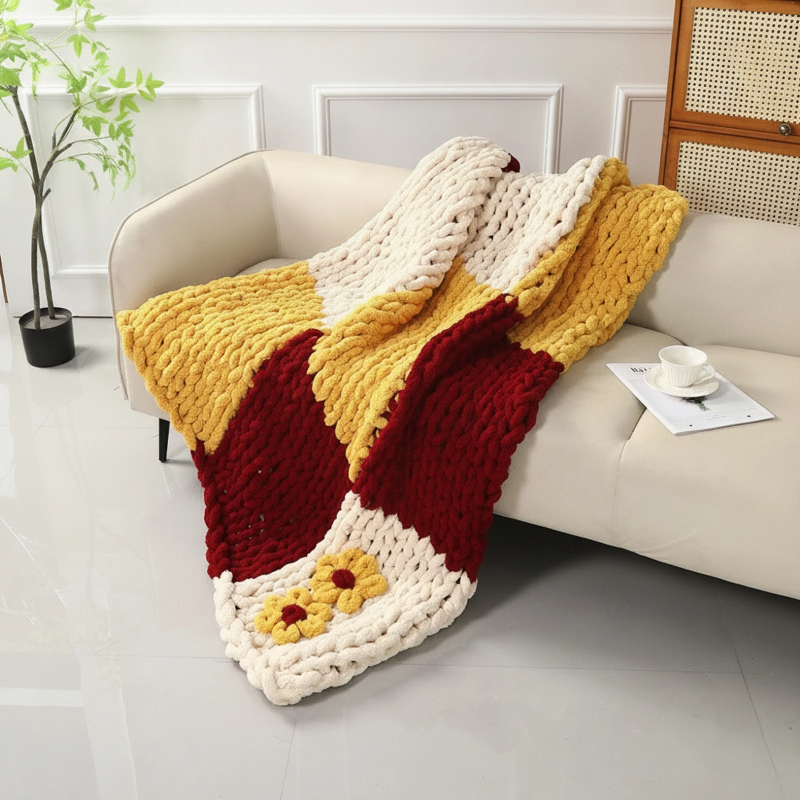 Dik gebreide deken Zachte deke - Throw Blanket Chunky Knit recensie en prijs