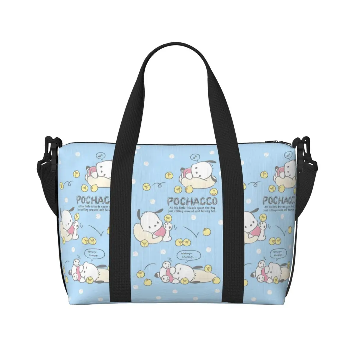 

Custom Pochacco Grocery Shopping Tote Bag Women Large Capacity Dog Cartoon Gym Beach Travel Bags