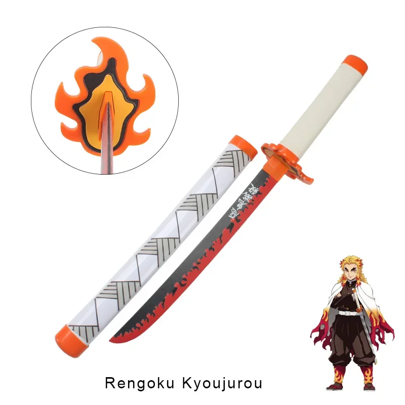 Anime Demon Slayer Katana Kimetsu No Yaiba Toy Sword Cosplay armi puntelli 60cm / 23.6 "Giyuu Blue Sanemi Muichirou