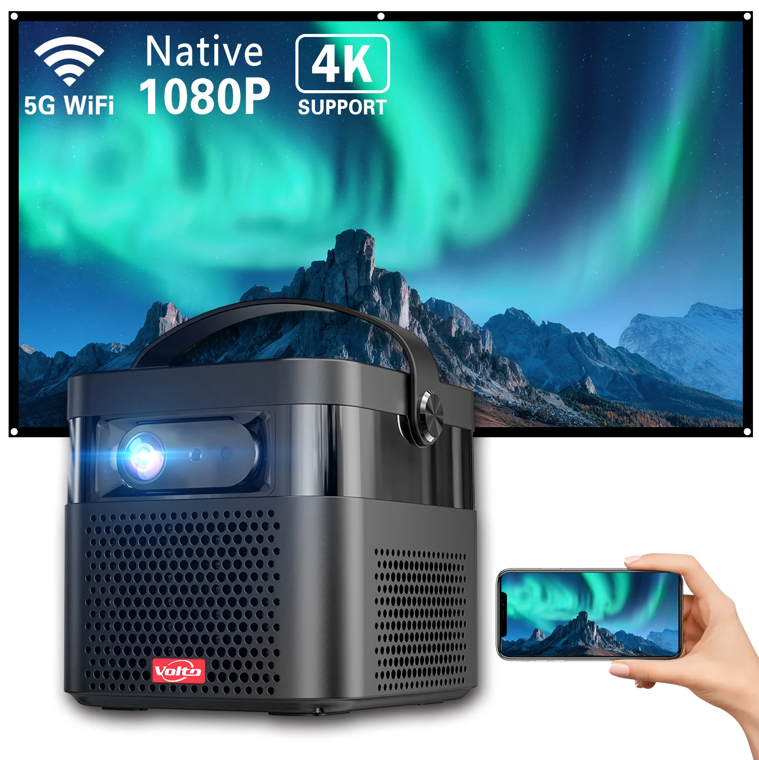 Mini DLP Projector Led Rechargeable Outdoor Portable Pico Digital Full HD Wireless Video Movie Projector