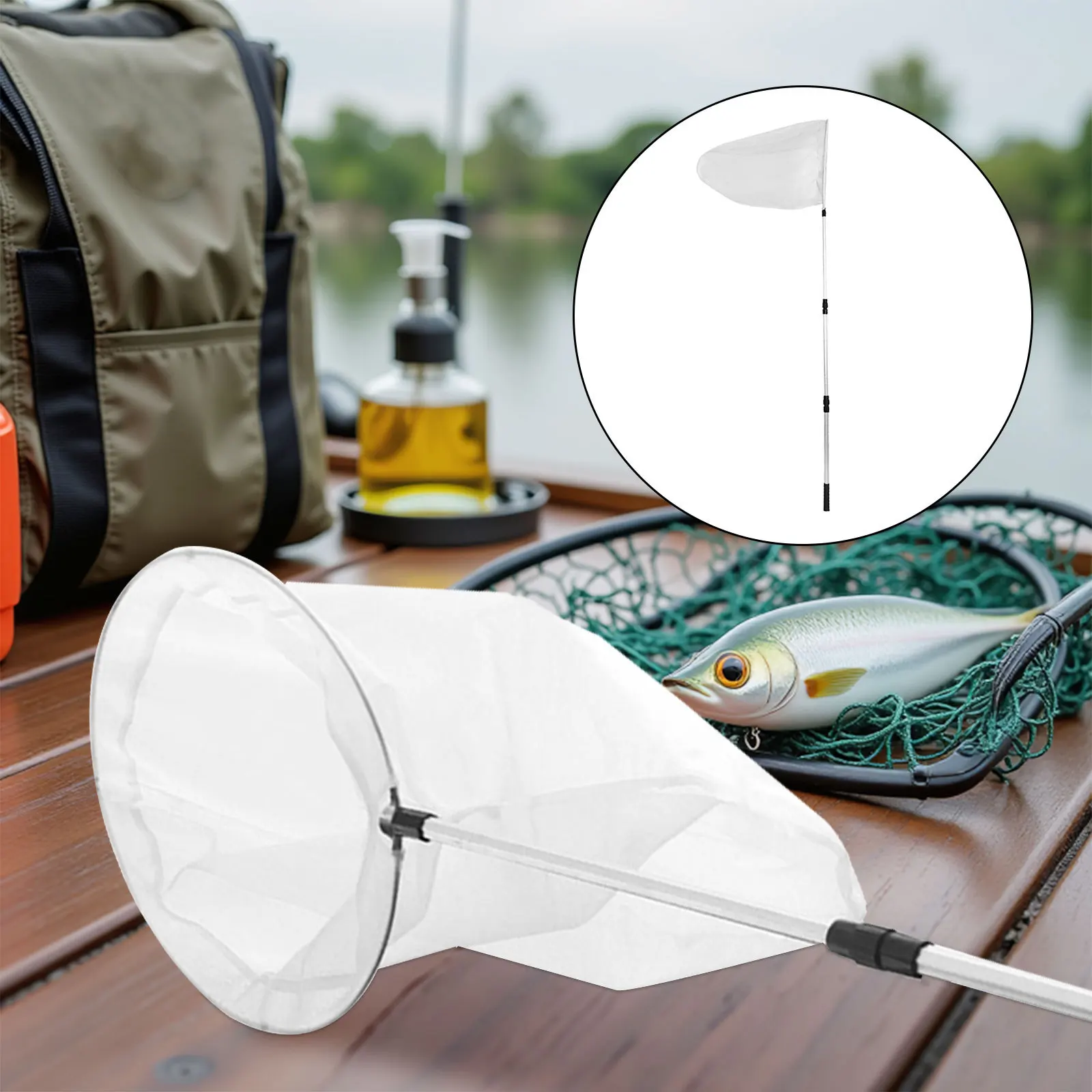 

Retractable Catching Net with Telescoping Alloy Rod Handle Fishing Net for Outdoor Insect Butterfly Bee Capture Durable