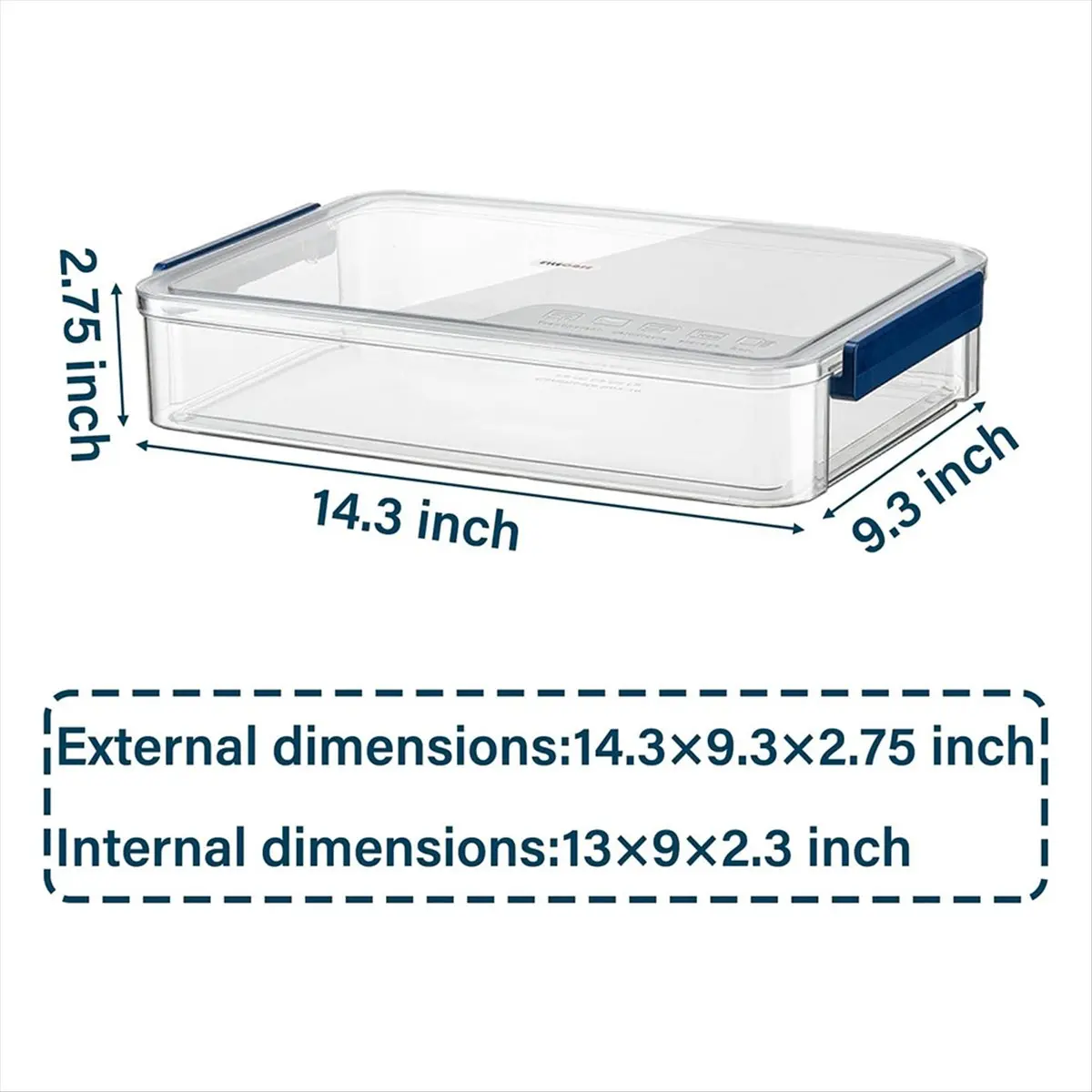 lillili 2 Pcs 5.5qt 9 X 13 Plastic Portable Project Case with Snap-Tight Latch Clear Stackable Storage Box with Lids