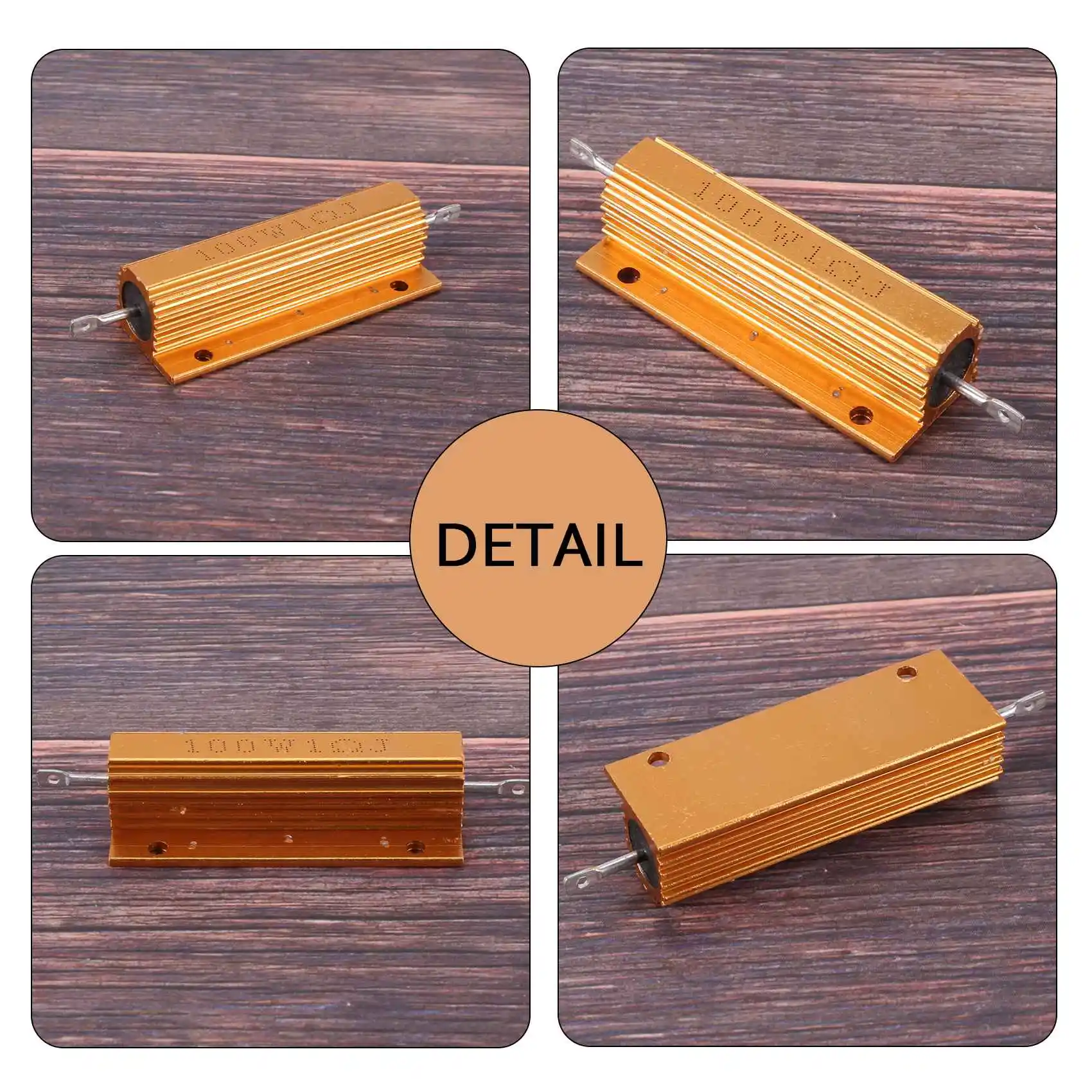 BHBL Gold Aluminum Clad Power Resistor Resistance 100W, 1 Ohm 1R