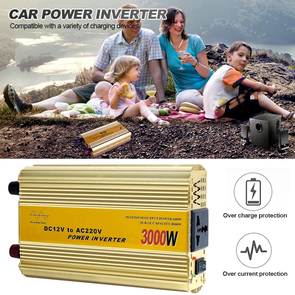 Universal Car Pure Sinewave Inverter Sine Wave Power Inverter DC 12V To AC 220V Voltage Converter Micro Converter Transformer