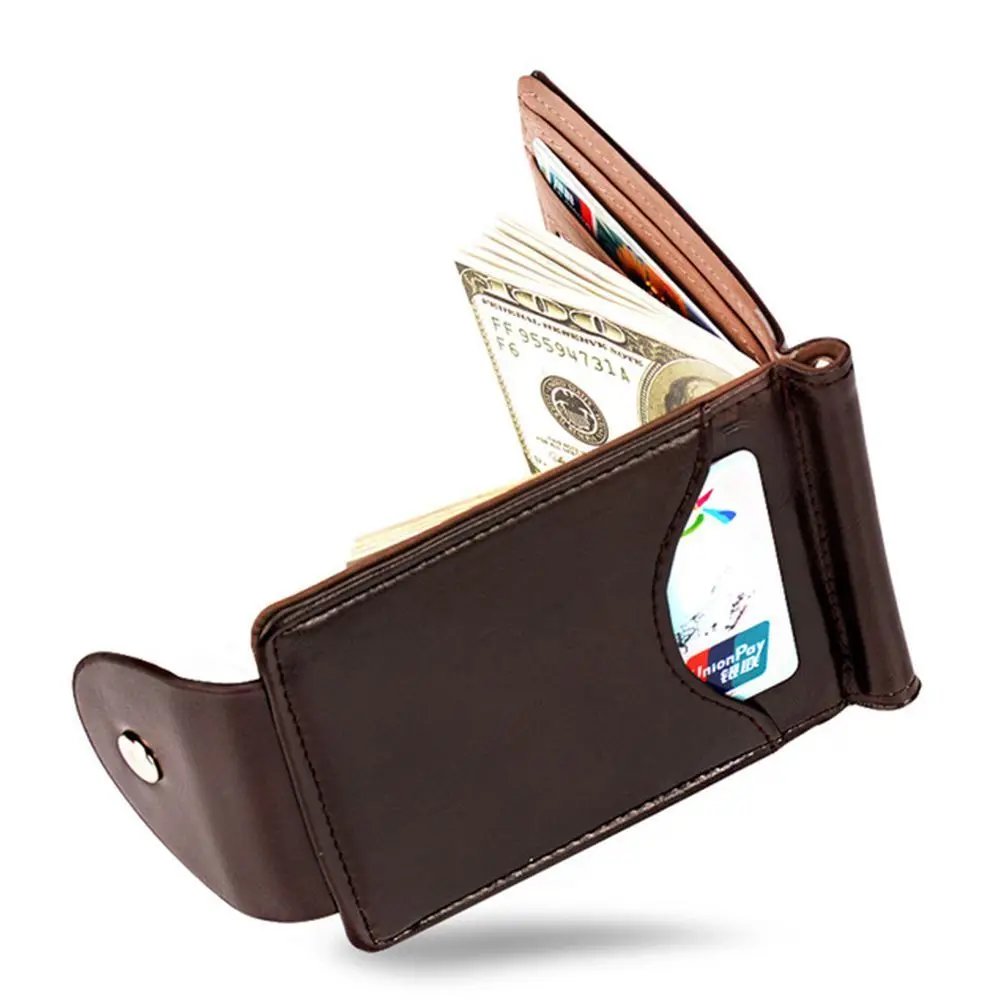 

Buckle PU Leather Men Bag ID Credit Wallet Money Clips Card Bag Money Bag