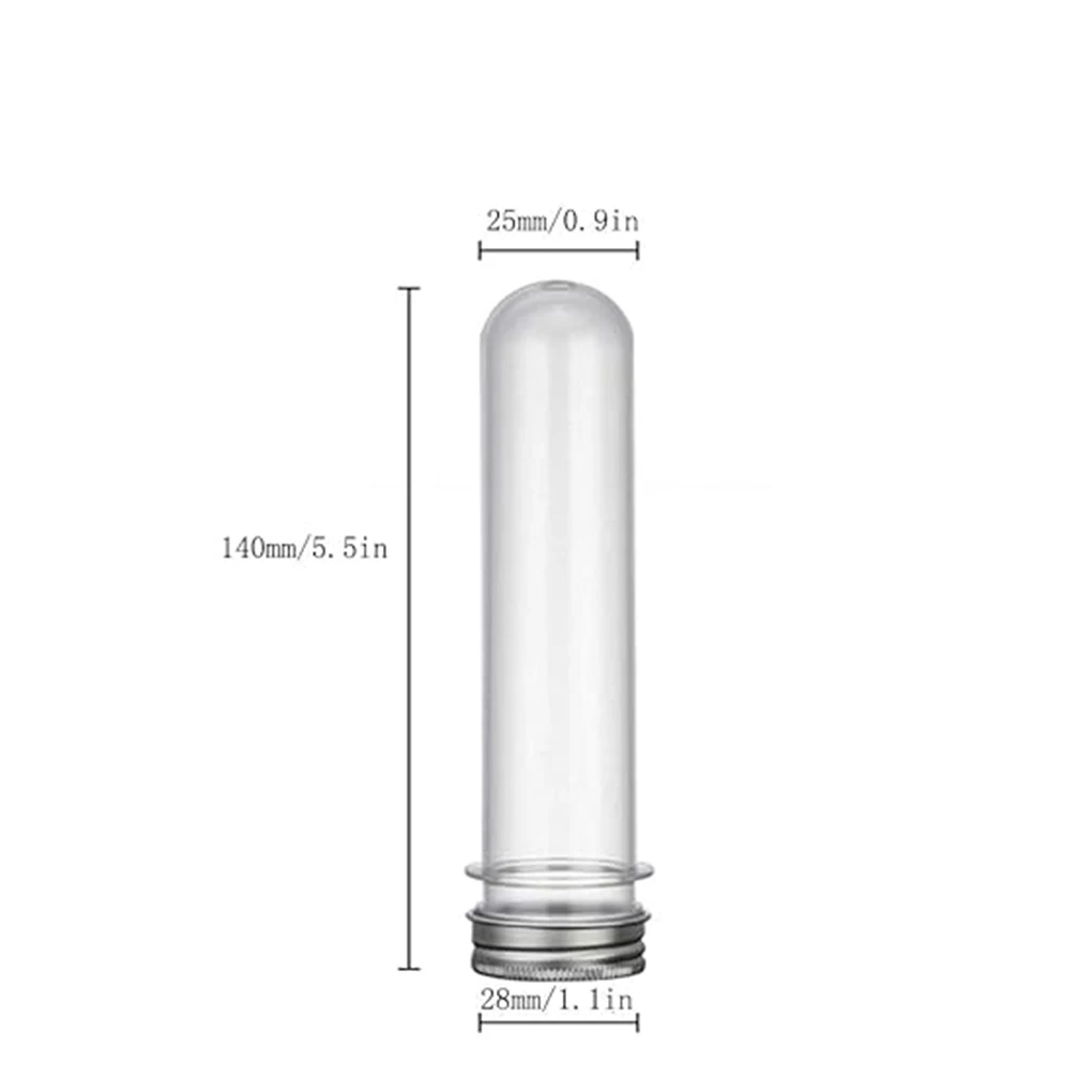 20pieces Clear And Transparent Test Tubes For Convenient Candy And Spices Storage With Screw Caps