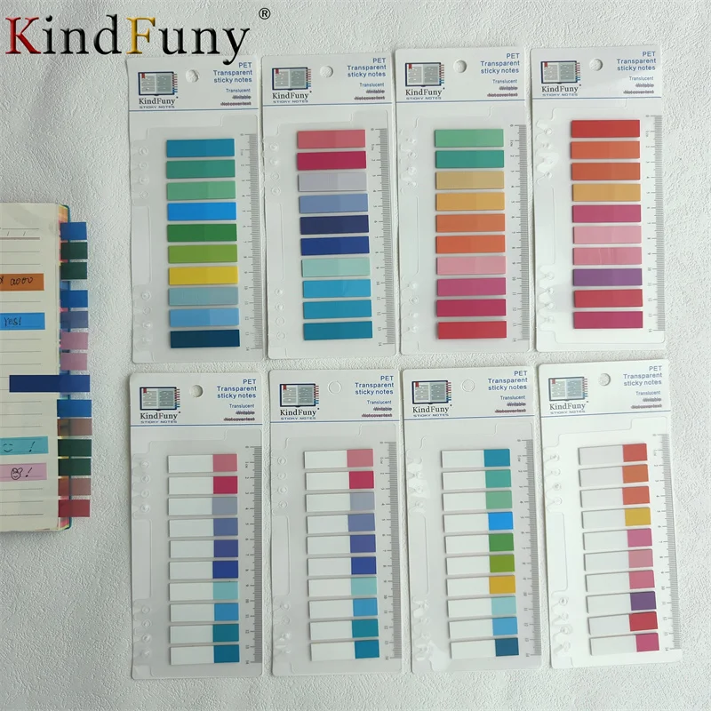 200Sheets Self-adhesive Transparentes Sticky Notes Notebook Notepad Planner Markers Stationery Supplies Back to School