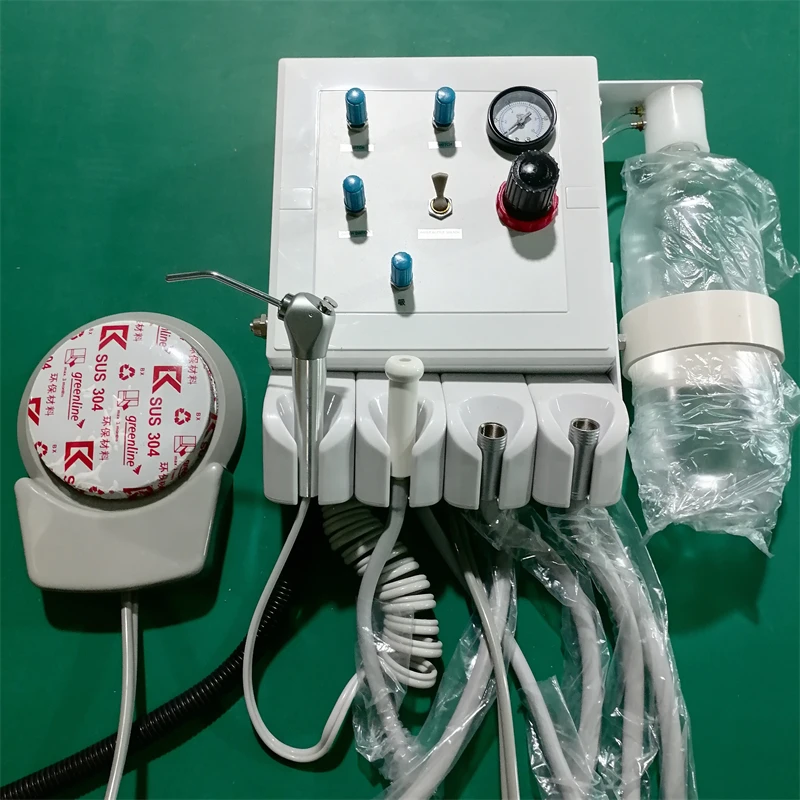 Wall Mounted Dental Unit Air Turbine Portable with 3-Way Syringe And Weak Suction for Medical Equipment