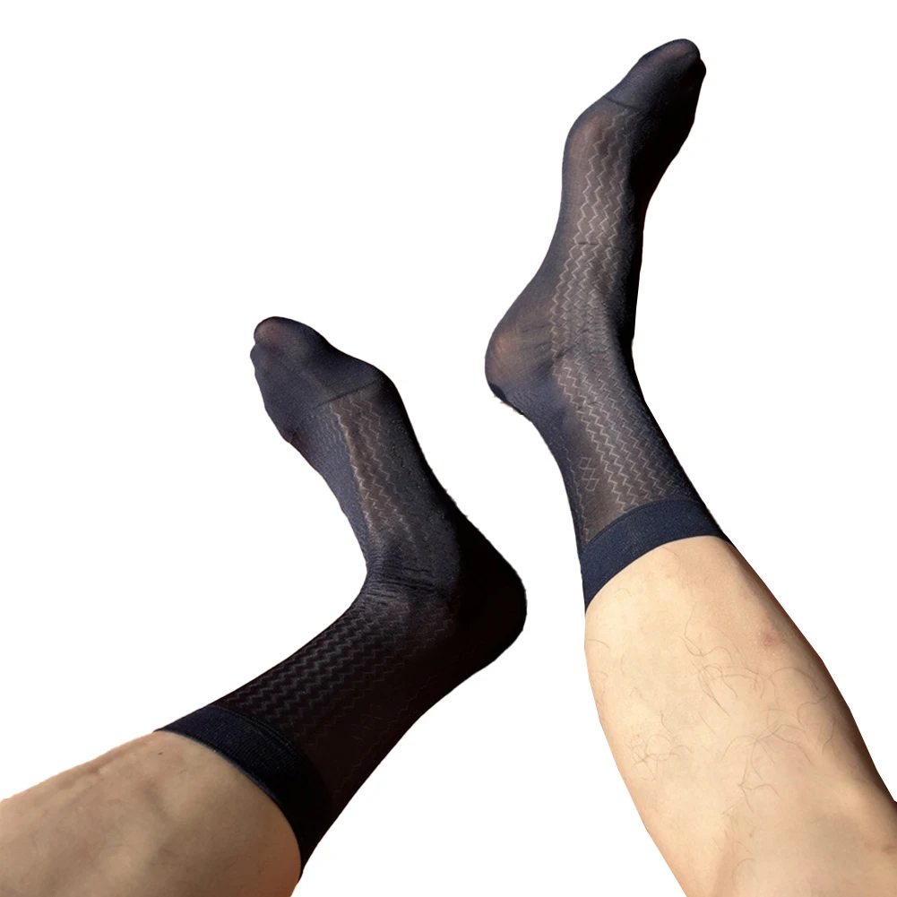 Bas transparents de 20cm pour hommes, chaussettes tubulaires transparentes et soyeuses, chaussettes tubulaires transparentes, matériau respirant, vêtements confortables