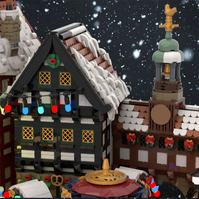 New 8868Pcs Popular Christmas Series Moc Old Town Street View Model Building Blocks Diy Creative Ideas Bricks Toy Birthday Gifts