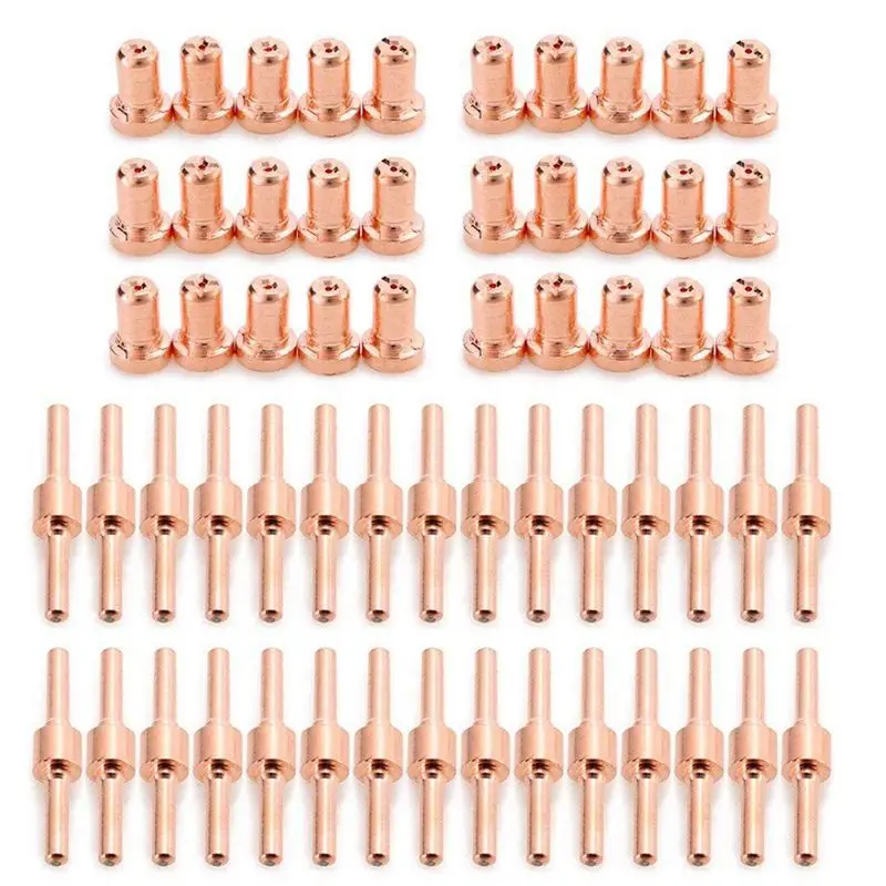 B03C-180Pcs Red Copper Extended Long Plasma Cutter Tip Electrodes & Nozzles Kit For PT31 LG40 40A Cutting Torch