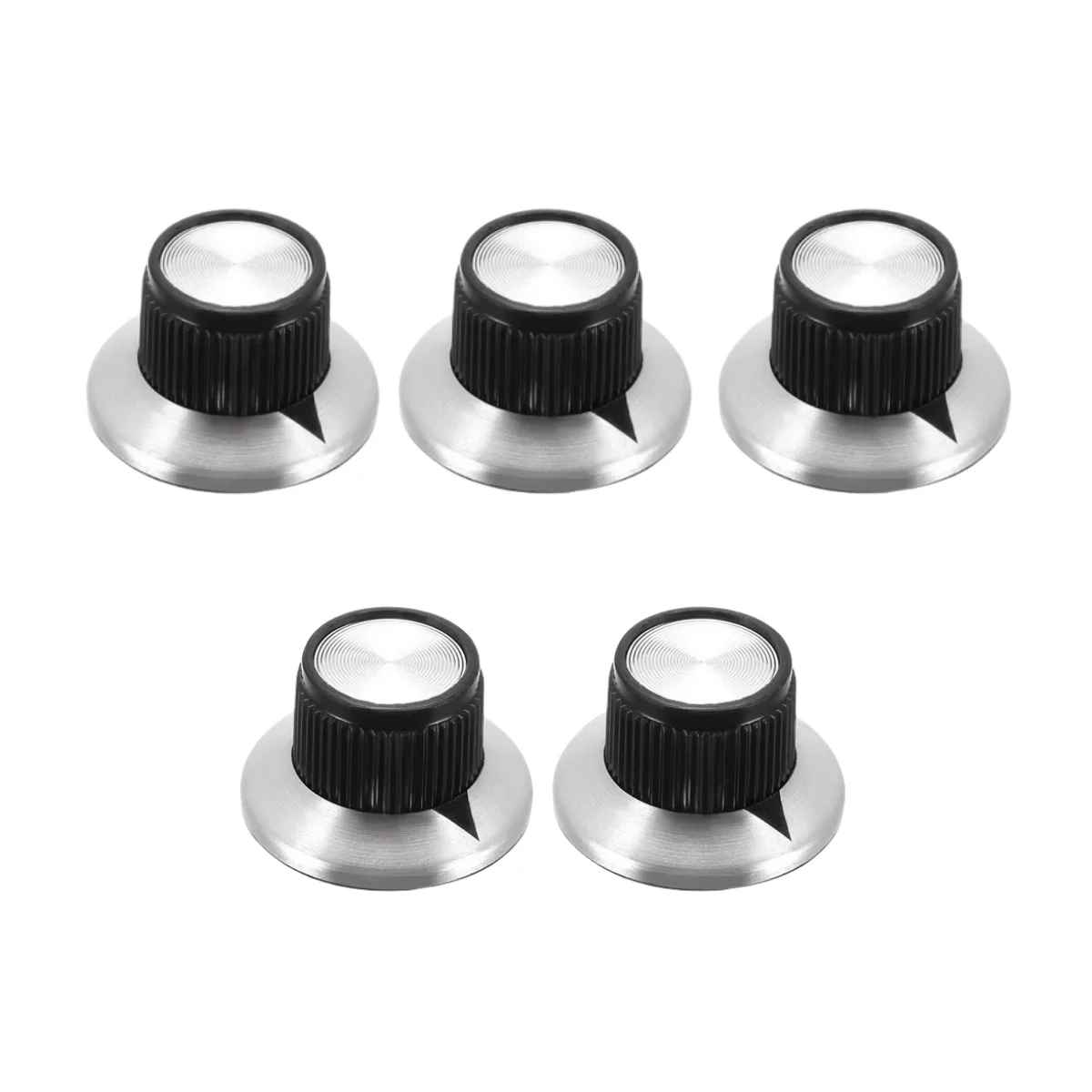Miwayer 5/10/20 PCS Manopola del pedale dell'effetto per chitarra Manopola di indicazione della freccia superiore cromata/Albero da 6,35 mm/Compatibile con il basso elettrico per chitarra