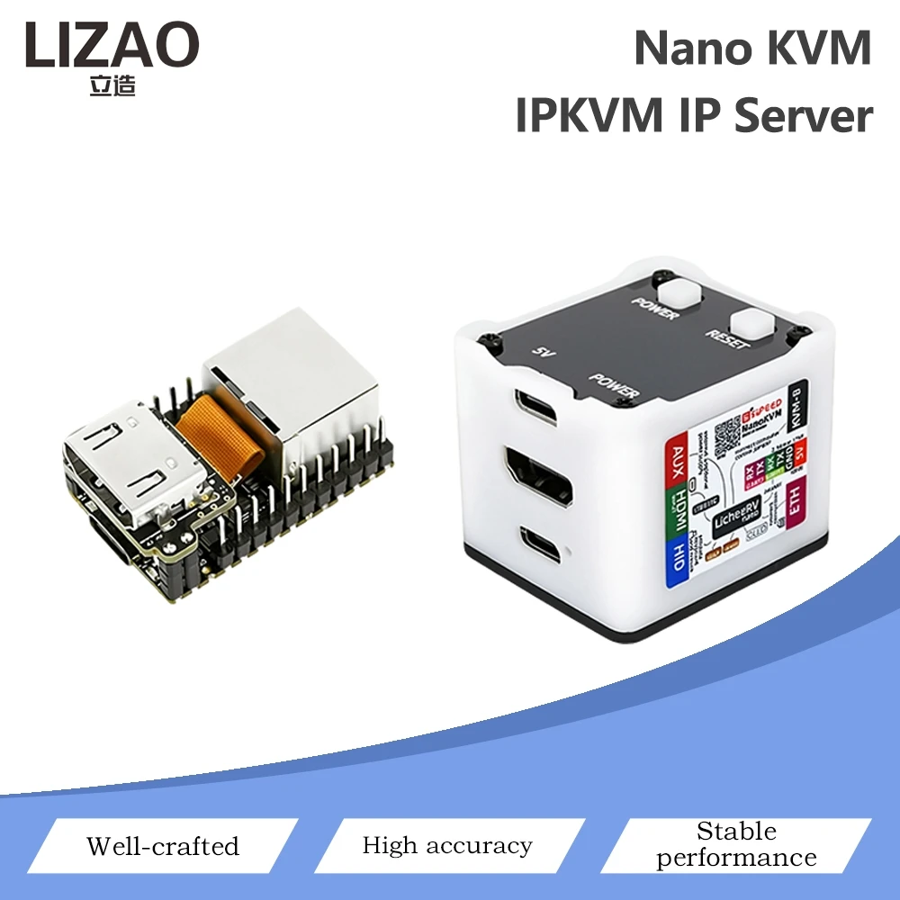 NanoKVM Lite IPKVM IP Server HDMI Over Ethernet Remote KVM Over IP Module Remote Server Management OOB Control Debug Tool