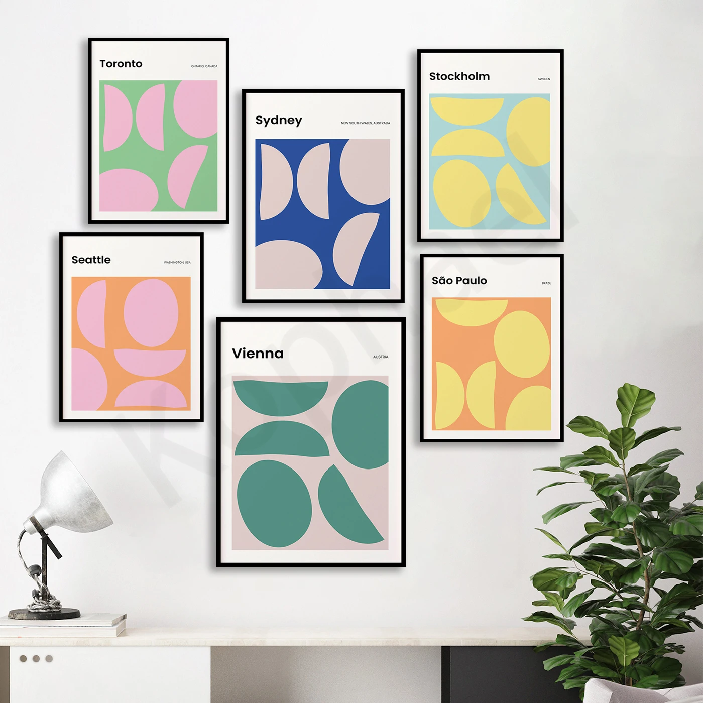 Vienna Vancouver Washington Utah Toronto Tokyo Tel Aviv Tampa Sydney Stockholm Seattle Sao Paulo. City Streets Map Poster