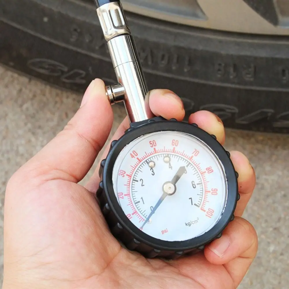 Versatile 100 PSI Tire Pressure Gauge High Precision Long Hose Tire Air Pump Tester Tire Pressure Table Motorcycle