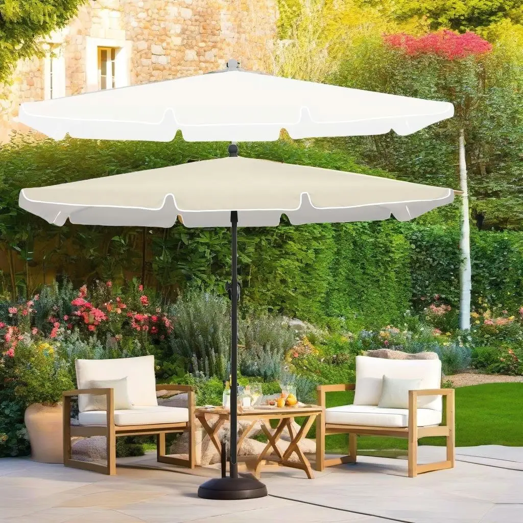 82.7x55.1 Inch Sand Garden Parasol with Durable Pole - Outdoor Sunshade Umbrella