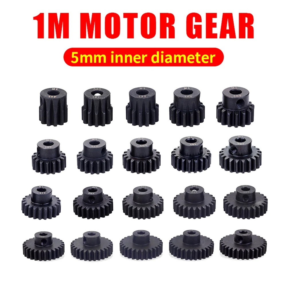 M1 5Mm 13T Black Steel Metal Pinion Motor Gear for 1/10 Rc Model Car