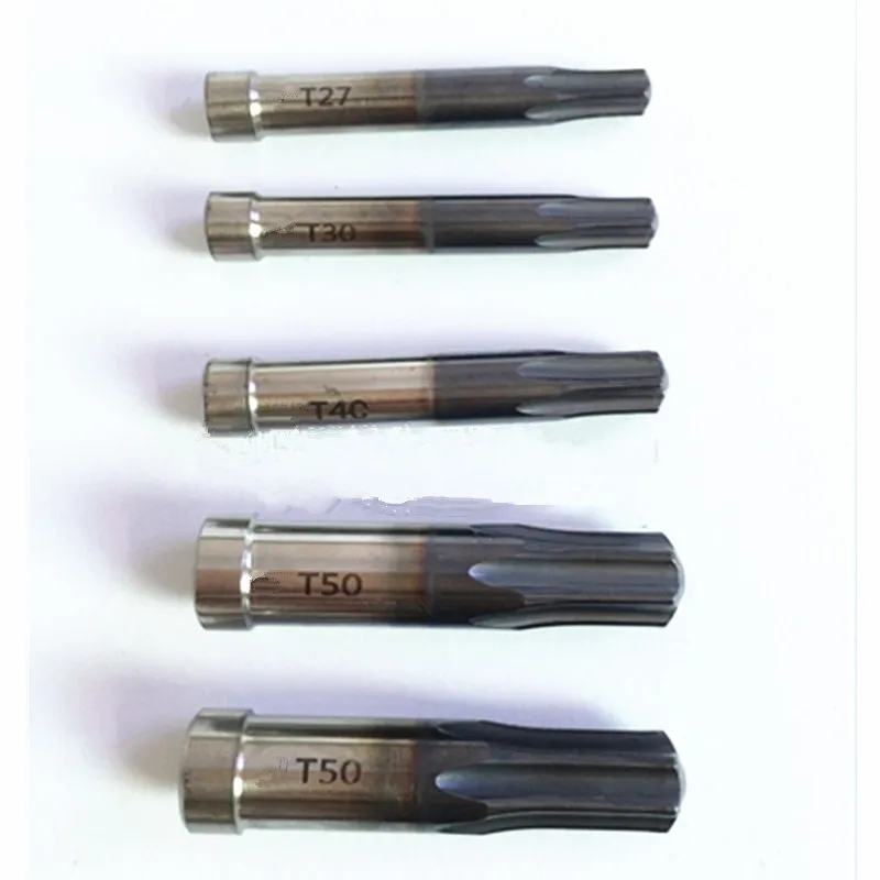 Imagem -02 - Tungsten Steel Torx Rotary Broach Punching Tool Interno Titanium Plated Carbide Punch Plum Blossom Head Cnc