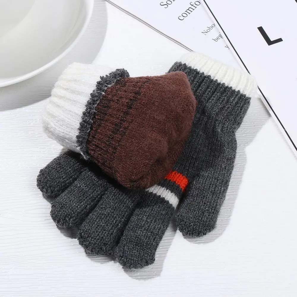 Kids Gloves Winter Full Finger Gloves Knitted Soft Children Mittens 6-12Y Boys Girls Gloves Thick Keep Warm Autumn Glove