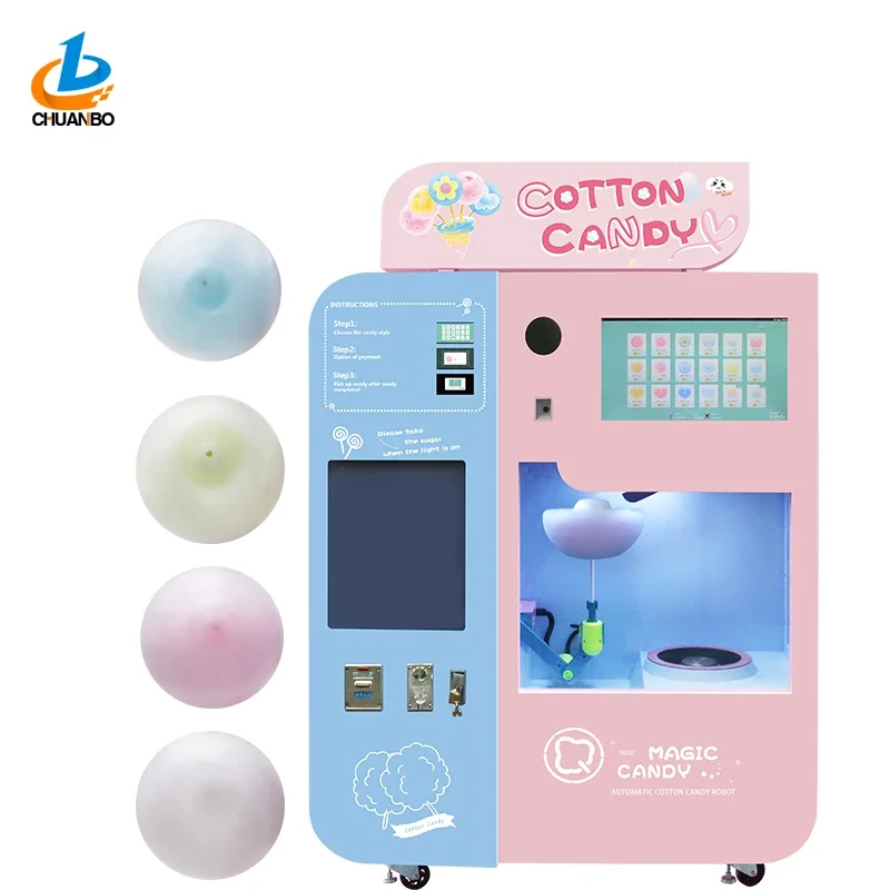 Chuanbo Intelligent Automatic Cotton Candy Vending Machine Robot Cotton Candy Machine Supplier
