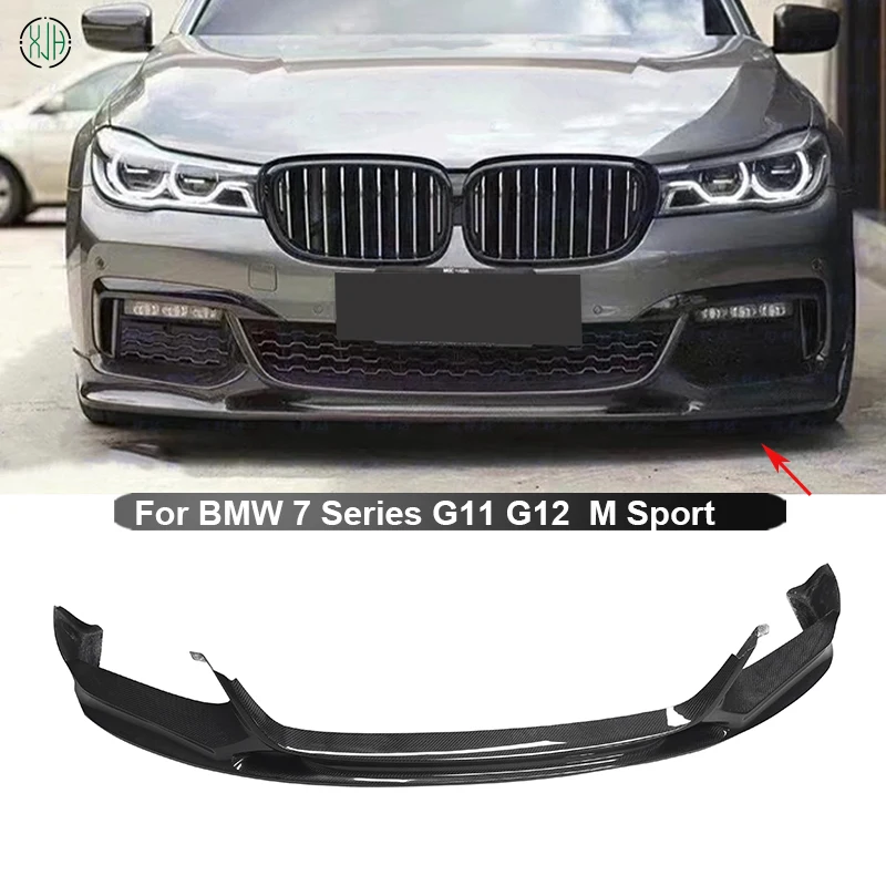 For BMW 7 Series G11 G12 730i 740i M760 M Sport 2015-2018 Carbon Fiber Car Front Bumper Splitter Front Lip Chin Spoiler Diffuser