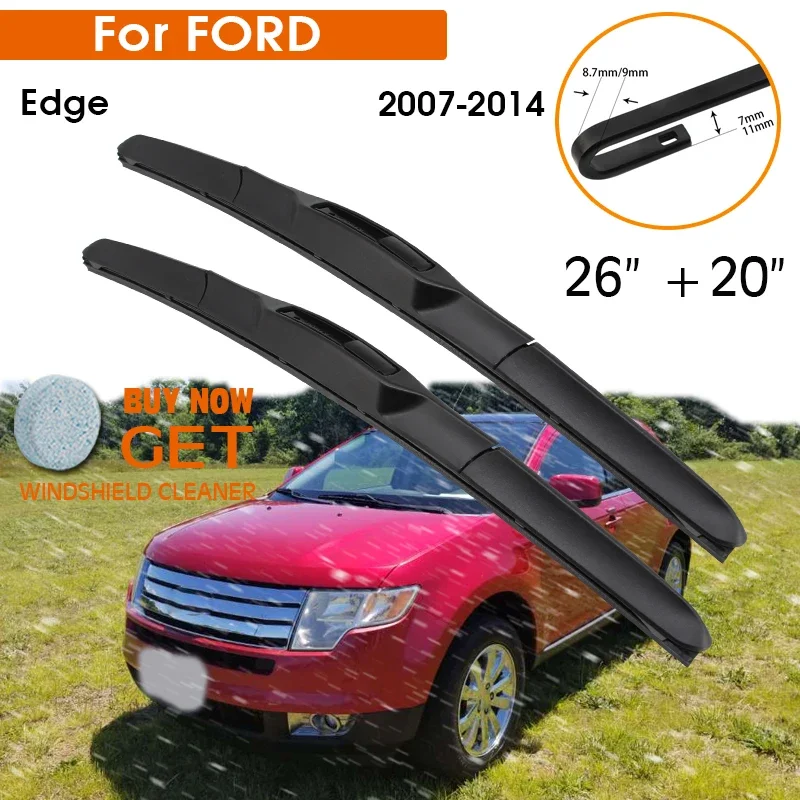 

Car Wiper Blade For FORD Edge 2007-2014 Windshield Rubber Silicon Refill Front Window Wiper 26"+20" LHD RHD Auto Accessories