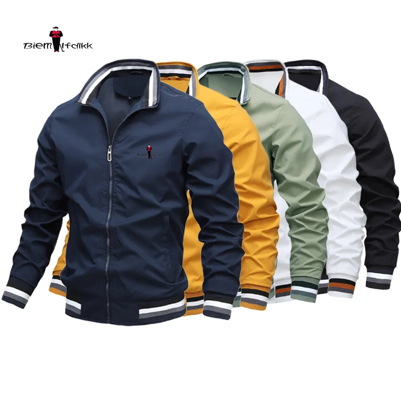 2024 Versatile trendy men\'s autumn and winter new European and American casual outerwear fashion brand high-end outerwear men\'s