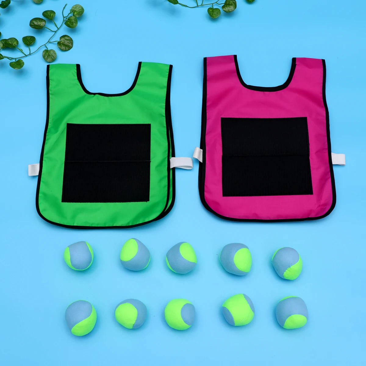 10 pcs Sticky Ball Vest Set Self Stick Front Surface Perfect for Kids Soft Balls Toys Games